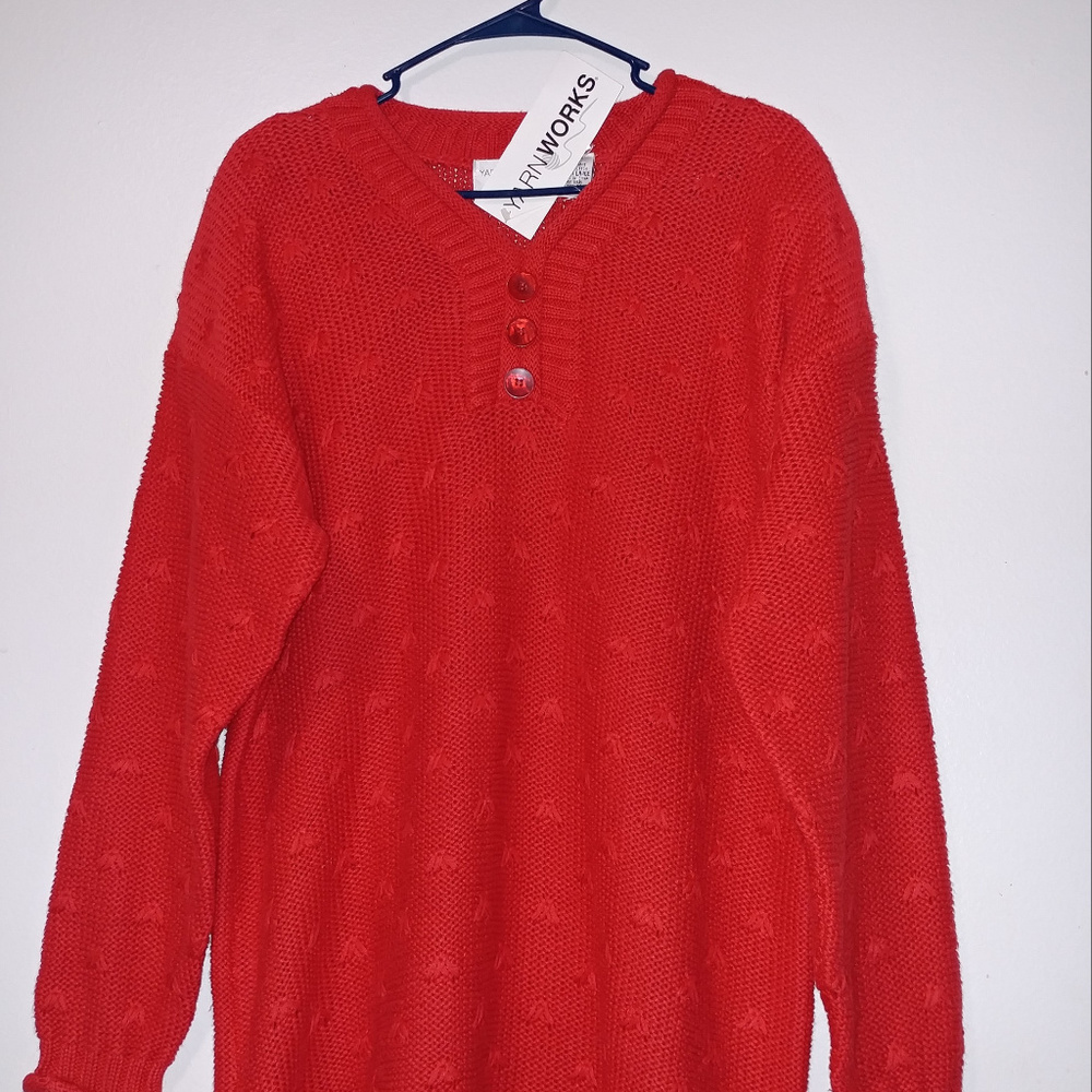 Yarnworks Sweater Women Red Size XL NWT
